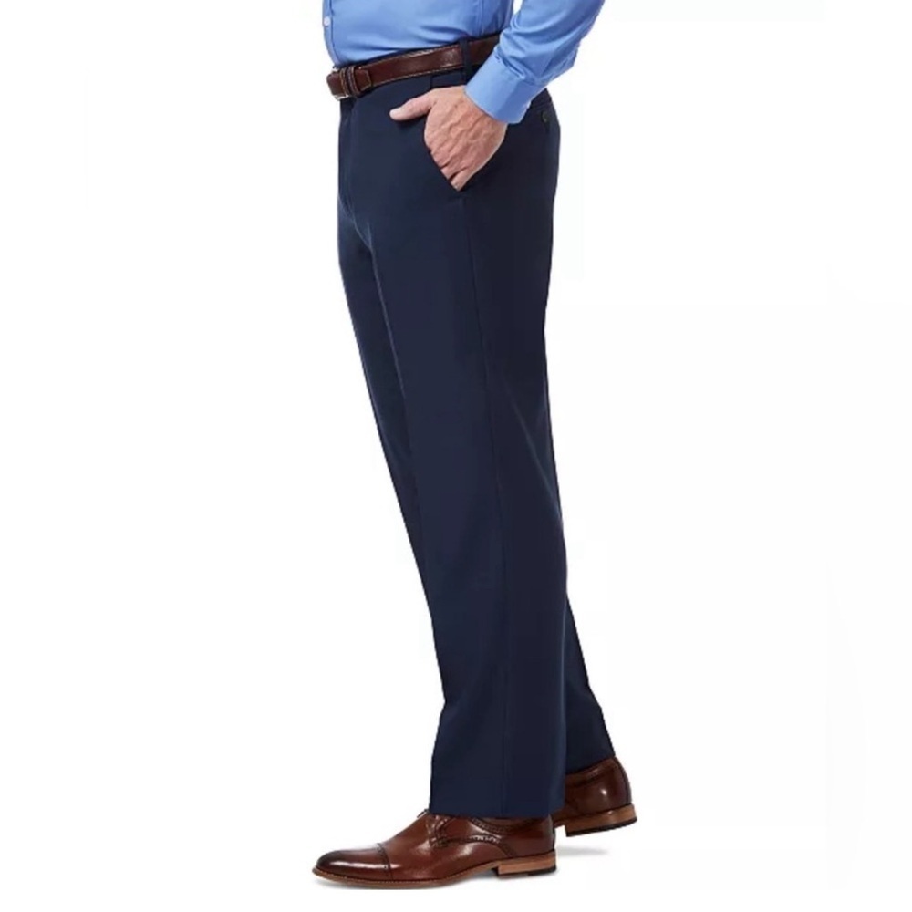 Haggar Men’s Classic Fit Stretch Navy Blue Dress Pants 36W x 32L - NWT